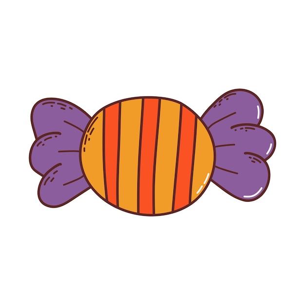 Elementos dulces de Halloween Concepto de truco o trato Ilustración vectorial en estilo dibujado a mano
