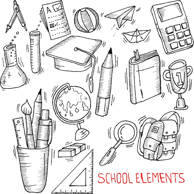 Elementos escolares doodle