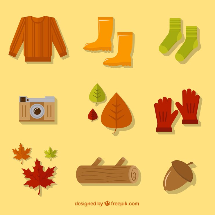 Vector elementos esenciales de otoño