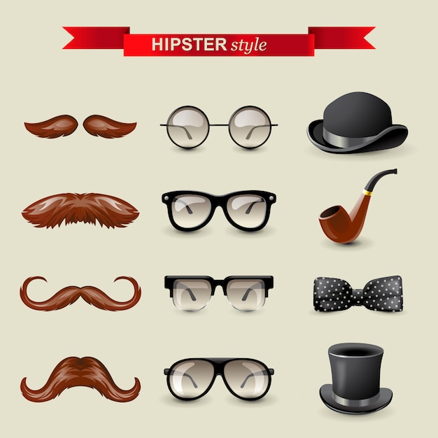 Vector elementos de estilo hipster