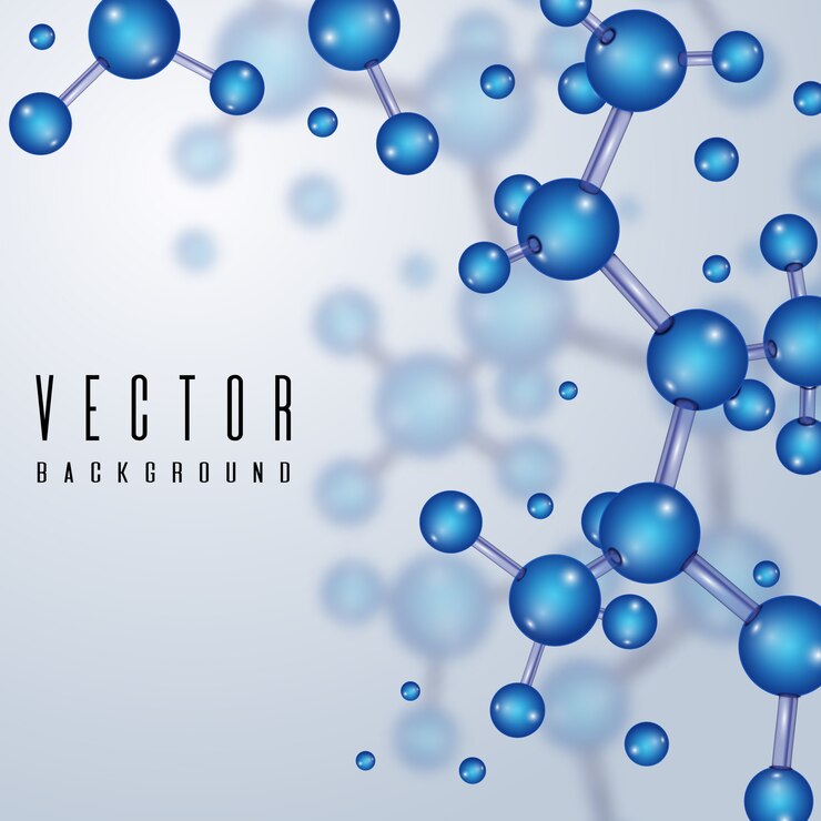Vector elementos estructurales con átomos 3d.
