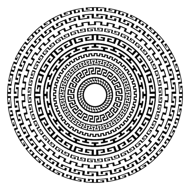 Elementos étnicos redondos circulares Ornamento nacional mongol plantillas de diseño decorativo aisladas