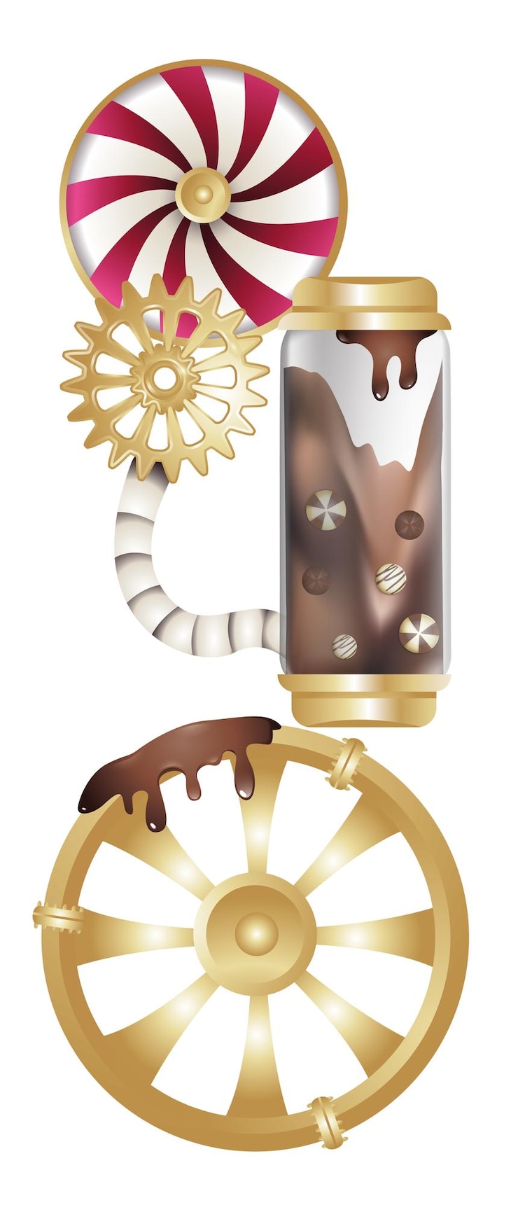 Vector elementos de la fábrica de chocolate de mecanismos y caramelos 2 ilustración vectorial