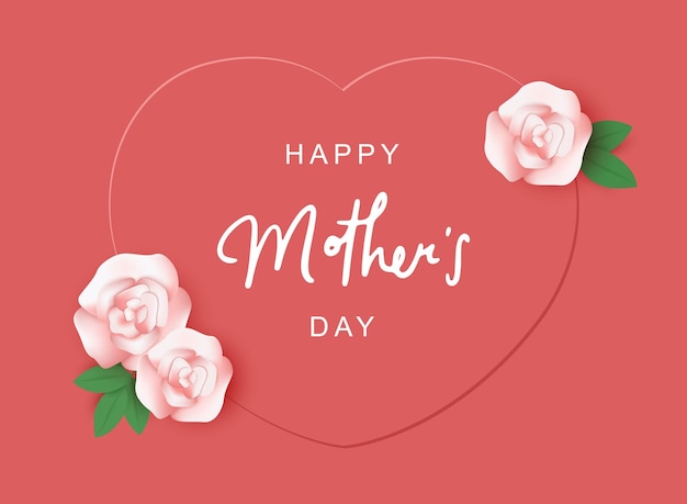 Elementos del feliz día de la madre con rosas.