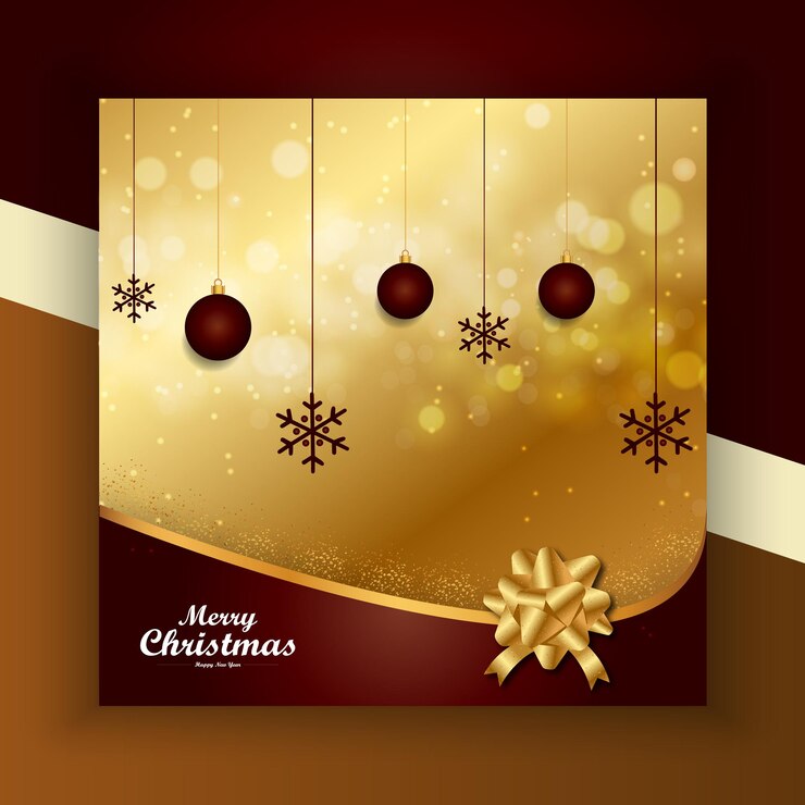 Elementos de feliz Navidad Nuevo marco de fotos con burbujas doradas o estrellas elemento de decoración realista