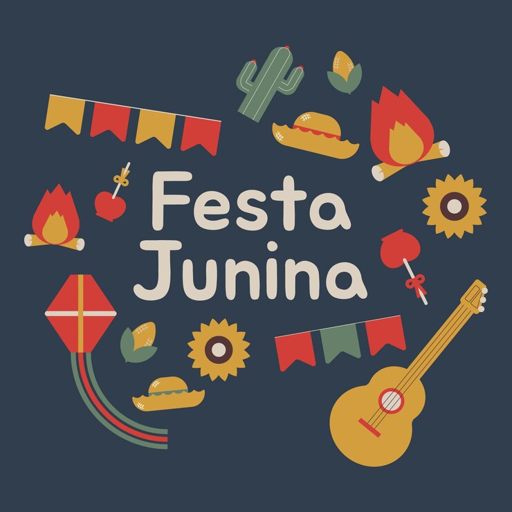 Elementos de Festa Junina Ilustración de vector de Festival de junio