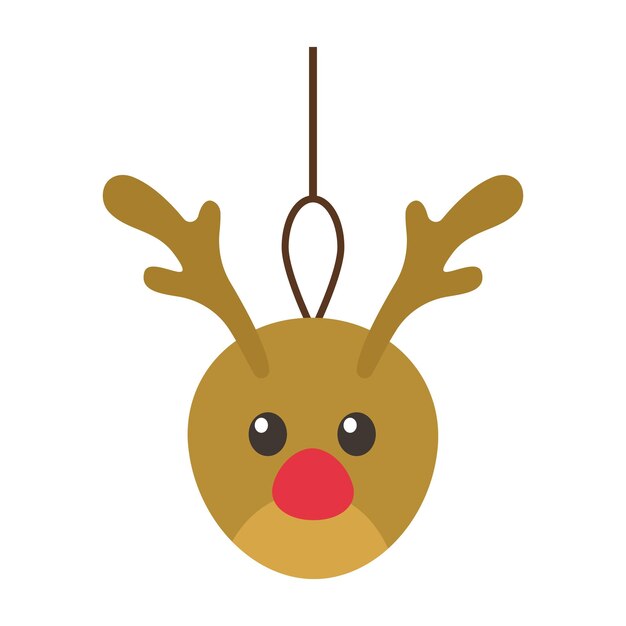 Elementos festivos de Navidad para el diseño Decoración de vacaciones juguete Árbol de Navidad Xmas estilo plano de dibujos animados