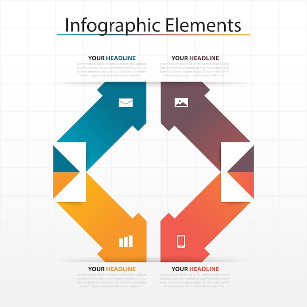 Vector elementos de flecha colorida negocios infografía