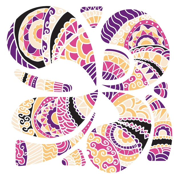 Elementos florales abstractos dibujados a mano buenos para el diseño de telas o ropa