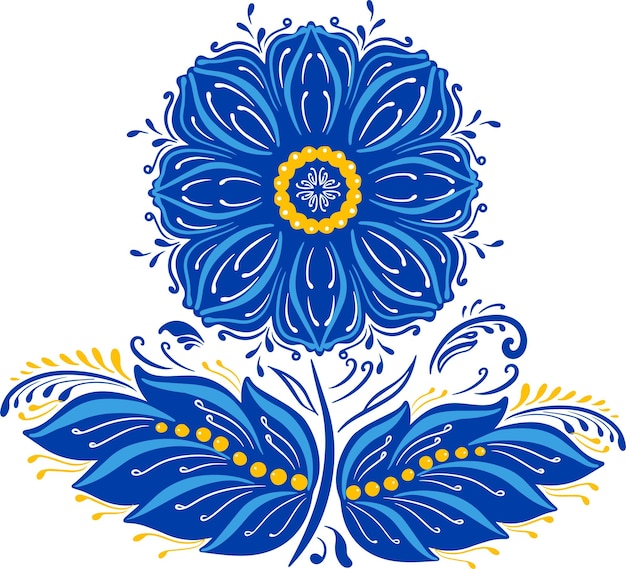 Elementos florales decorativos tradicionales ucranianos Petrikovskaya Día de la Independencia de Ucrania