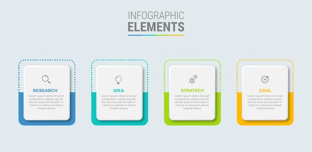 Vector elementos de flujo de diseño infográfico empresarial de gráfico de pasos