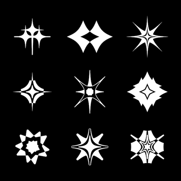 Elementos de forma futurista retro para el diseño de streetwear Colección de geométrico gráfico abstracto