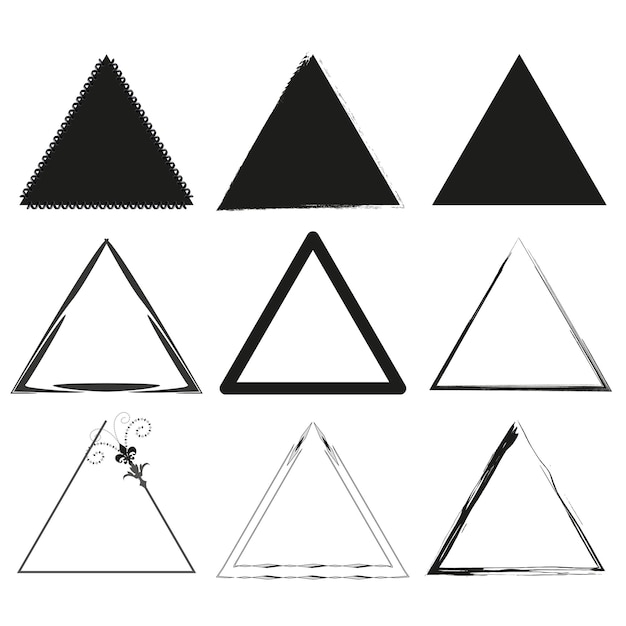 Elementos en forma de triángulo de tinta de pincel Ilustración vectorial EPS 10 Imagen de stock