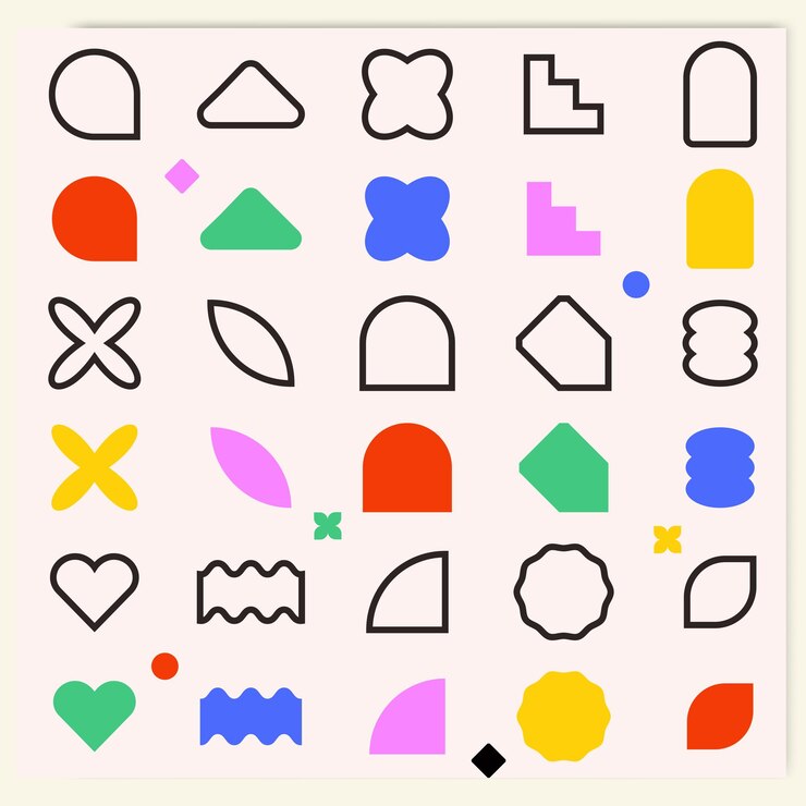 Vector elementos de formas geométricas abstractas