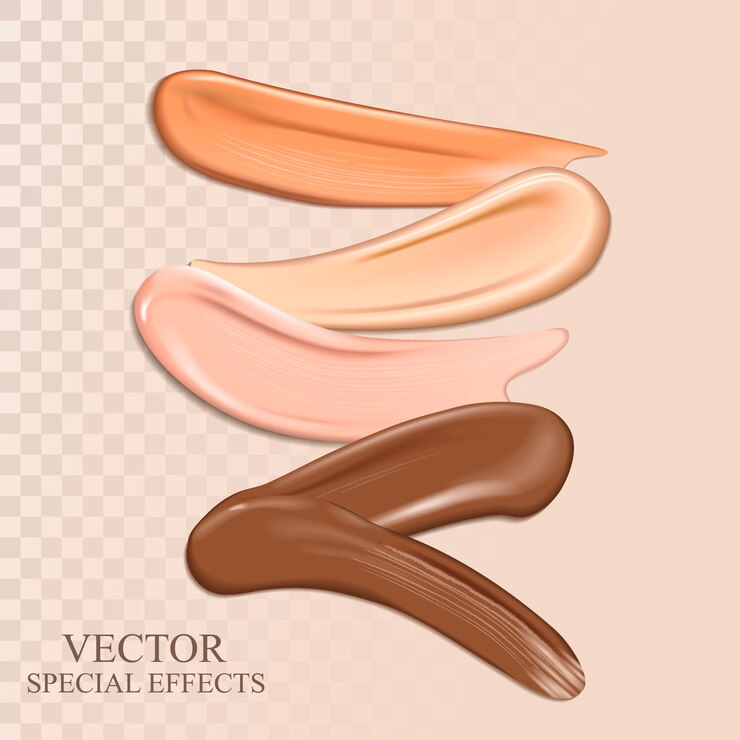 Vector elementos de frotis cosméticos coloridos para usos, ilustración