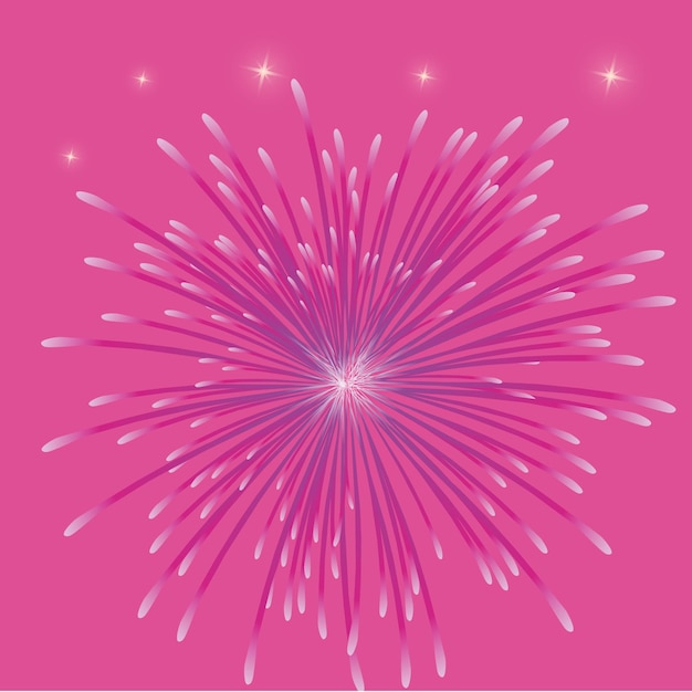 Vector elementos de fuegos artificiales aislado vector plano de fondo con fuegos artificiales coloridos para el año nuevo