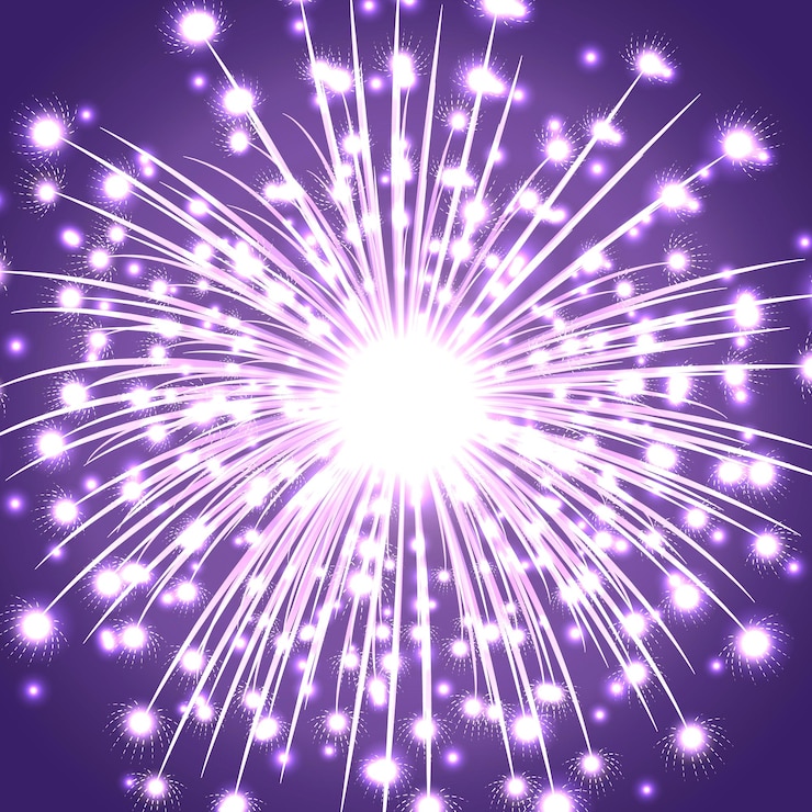 Vector elementos de fuegos artificiales aislado vector plano de fondo con fuegos artificiales coloridos para el año nuevo