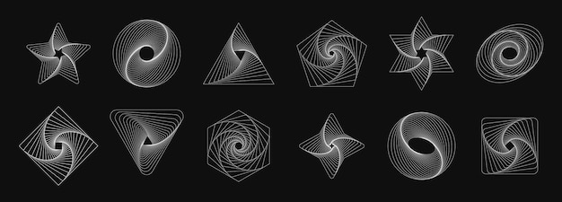 Elementos geométricos abstractos Formas dinámicas universales líneas fluidas