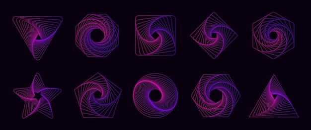 Elementos geométricos abstractos formas dinámicas universales líneas fluidas