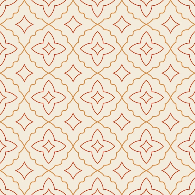 Elementos geométricos de línea roja minimalista patrón sin costuras formas de flores de diamantes boho modernas abstractas fondo patrón de azulejos sencillo