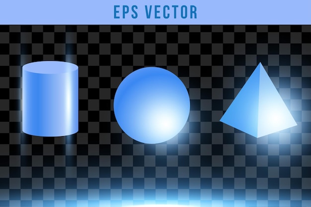 Vector elementos geométricos de objetos 3d aislados sobre fondo transparente