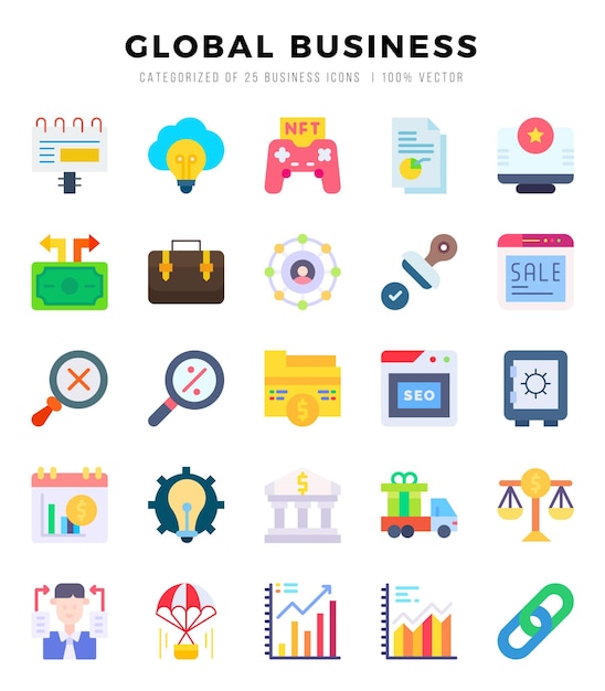 Elementos de gestión de proyectos Lineal Color conjunto de iconos web Ilustración vectorial simple