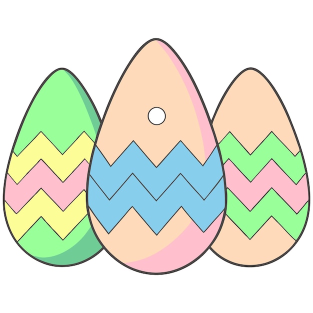 Elementos gráficos del día de Pascua Ilustración vectorial en fondo blanco