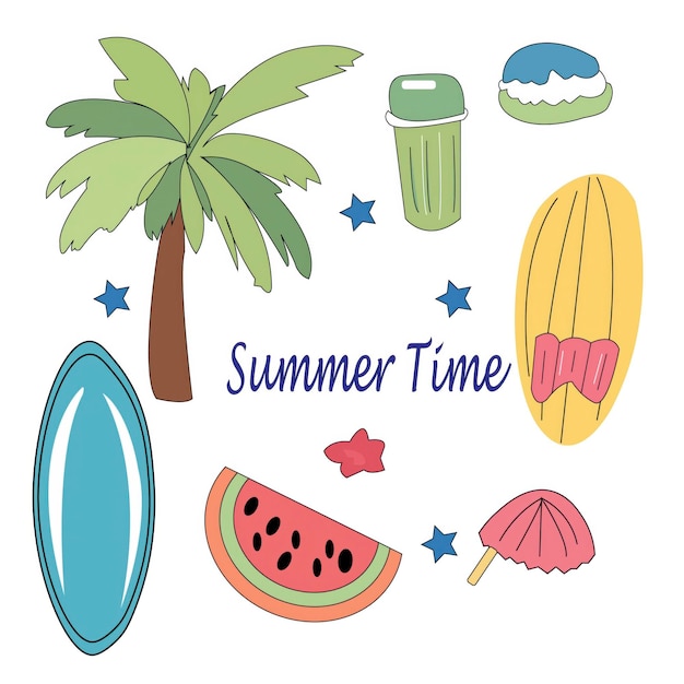 Elementos gráficos del día de verano