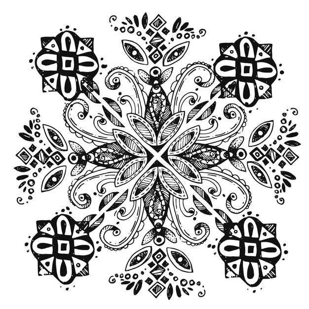 Elementos gráficos de estilo boho Hermosa ilustración dibujada a mano Patrón de naturaleza Trible para su diseño