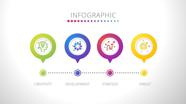 Elementos gráficos de información de estilo moderno colorido