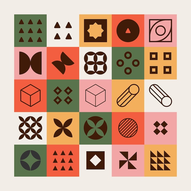 Elementos gráficos de línea moderna Conjunto de ilustraciones vectoriales de contorno de geometría simple