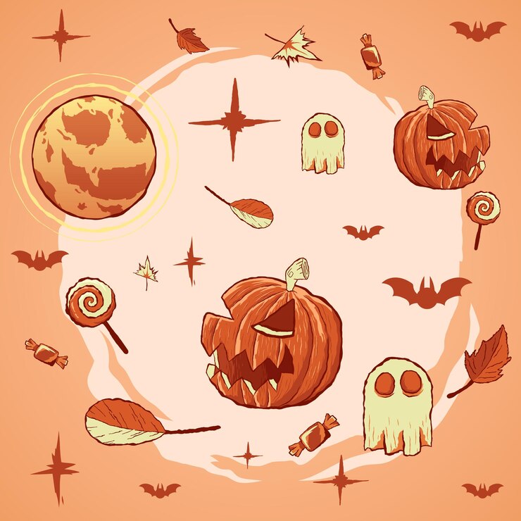 Elementos halloween naranja 01
