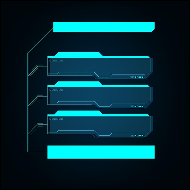Elementos de Hud, elementos futuristas Interfaz de monitor de pantalla de usuario Ilustración vectorial