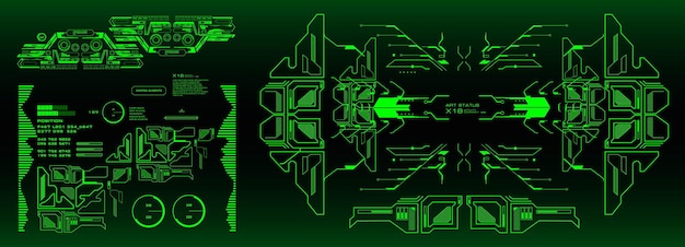 Elementos de HUD mega set pack Tablero de instrumentos pantalla verde pantalla de tecnología de realidad virtual