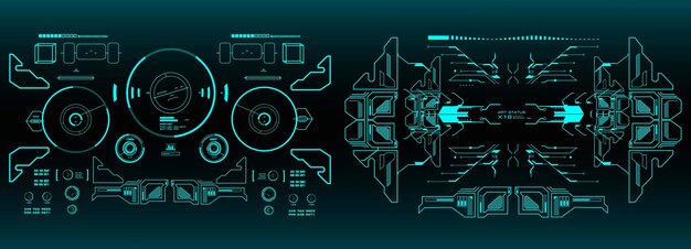 Elementos de HUD mega set pack Tablero de instrumentos pantalla verde pantalla de tecnología de realidad virtual