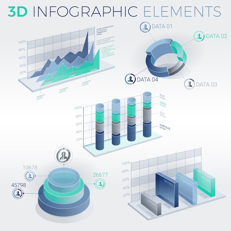 Vector elementos de infografía 3d