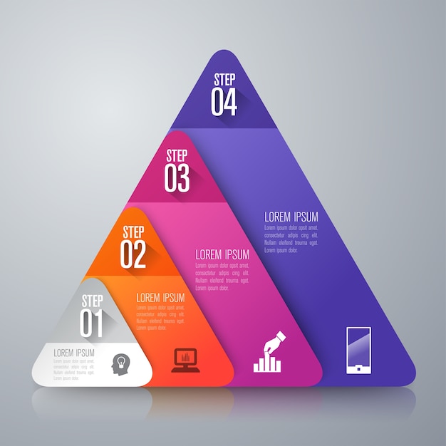 Elementos de infografía empresarial de 4 pasos para la presentación