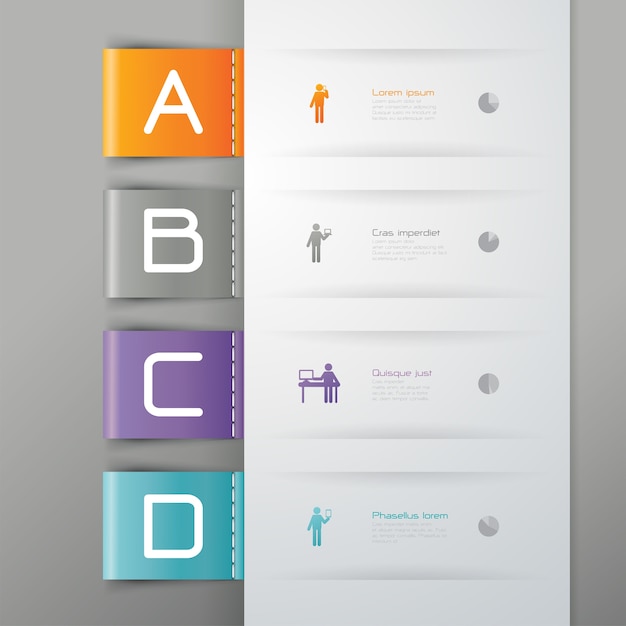 Elementos de infografía empresarial de 4 pasos para la presentación