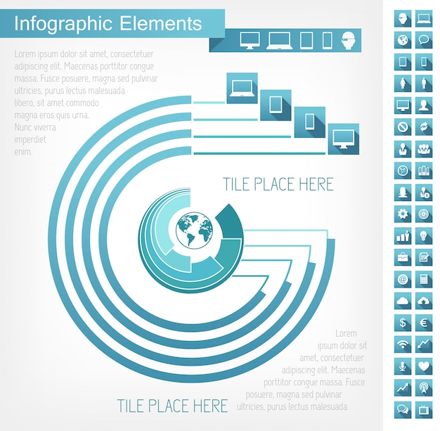 Elementos de infografía de la industria de ti