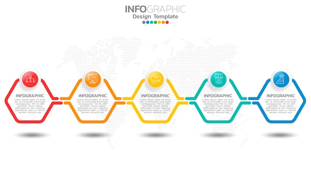 Elementos de infografía de línea de tiempo empresarial con opciones