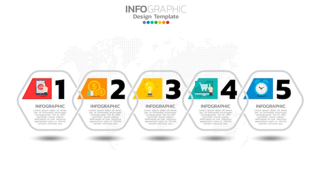 Elementos de infografía de línea de tiempo empresarial con opciones