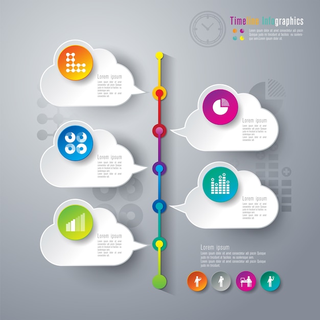 Elementos de infografía timeline para la presentación