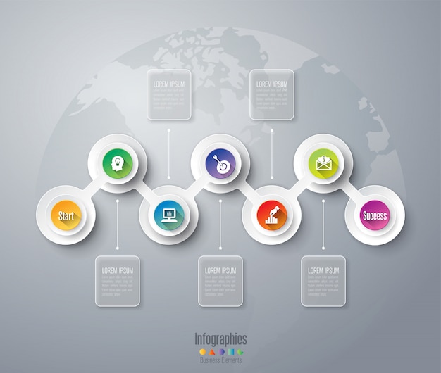 Elementos de infografía timeline