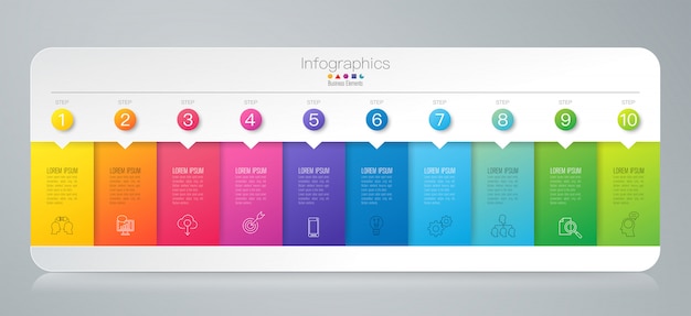 Elementos de infografía timeline