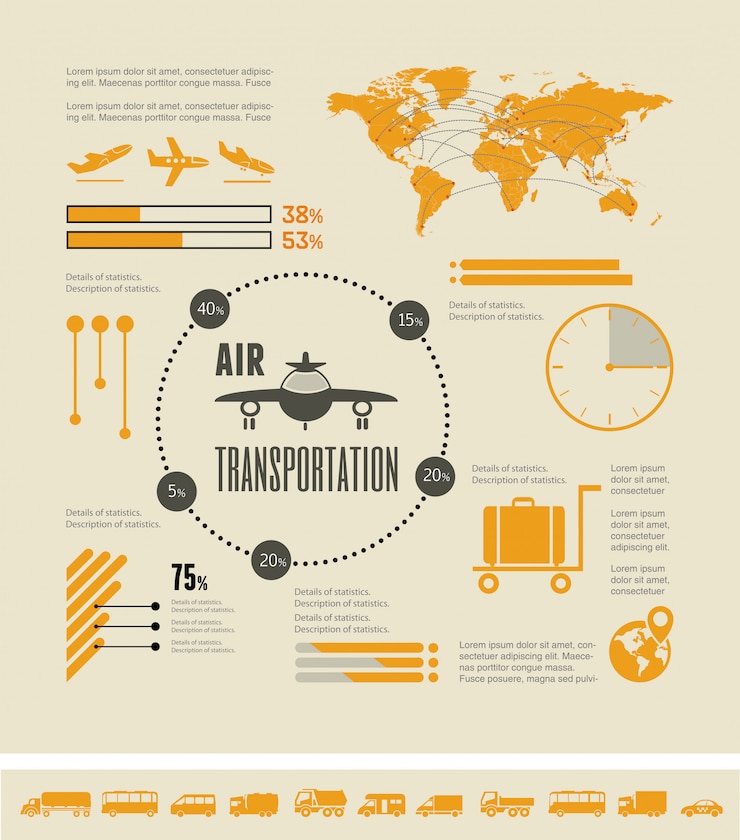 Vector elementos de infografía de transporte.