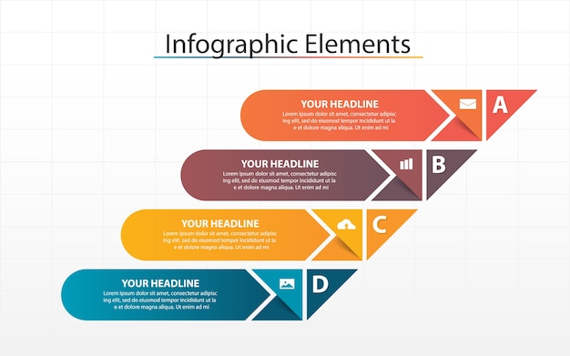 Vector elementos de infografías coloridas negocios triángulo