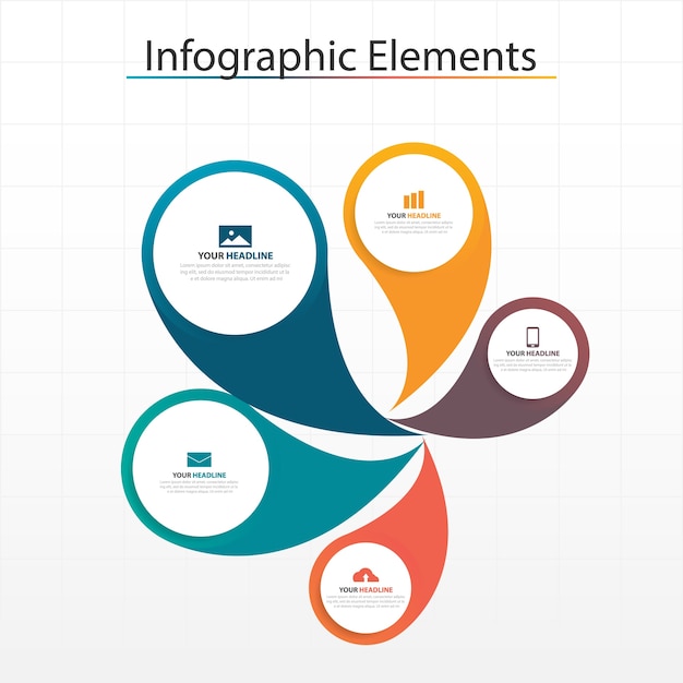 Elementos de infografías de negocio colorido círculo