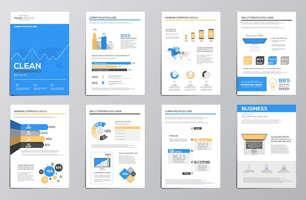 Elementos de infografías de negocios