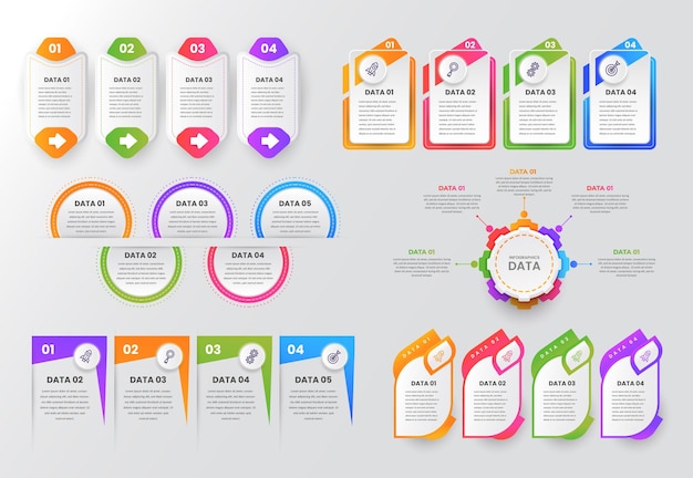 Elementos de infografías de negocios