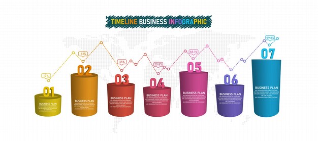 Elementos infográficos 3d o diagramas de negocios educativos